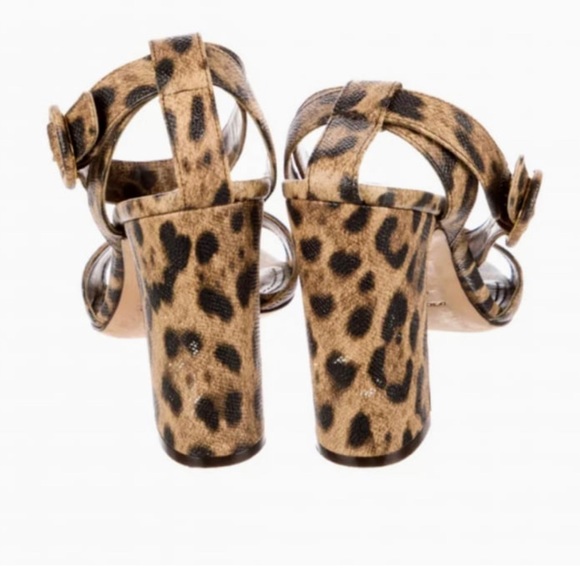 Dolce & Gabbana Leopard Print Leather Heels, 4” Heel - Picture 4 of 9